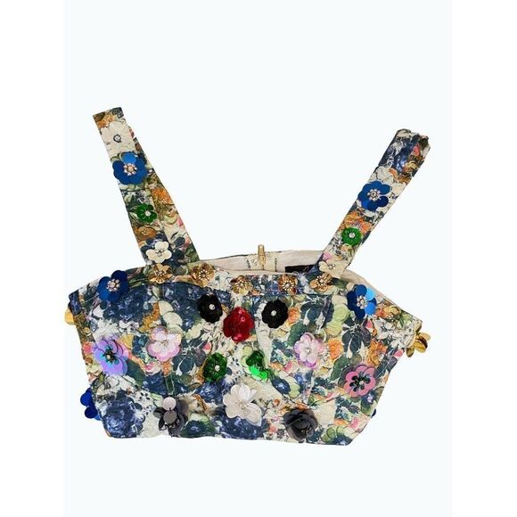 Nichole Lynel Sequin Floral Shorts Midrif Top Outfit Small - Picture 3 of 8